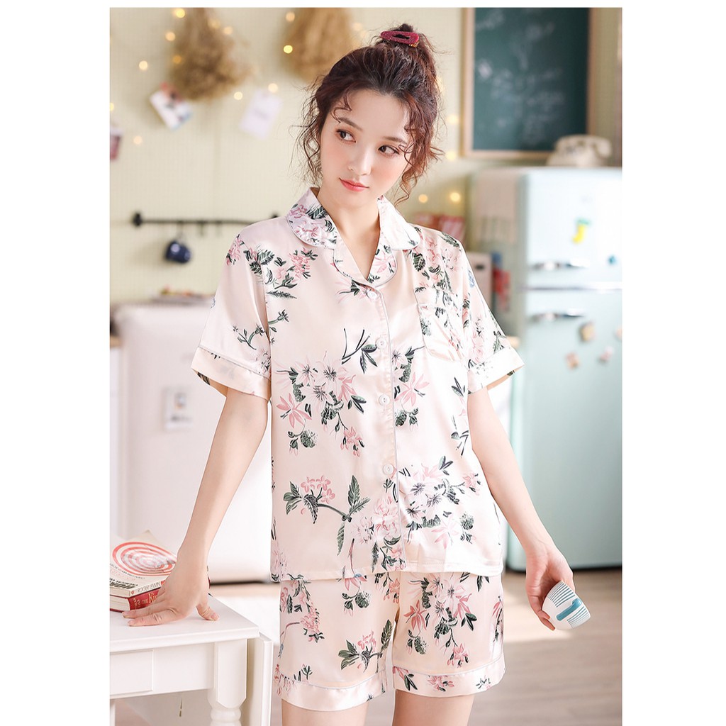 Đồ Mặc Nhà Cotton Lụa 100D❄ Pyjama nữ ngắn tay ❄ IVY332