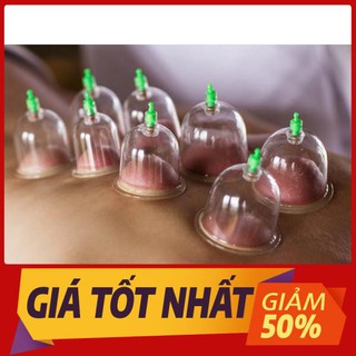 Bộ giác hơi 12 cốc không dùng lửa - dụng cụ giác hoi có bơm hút
