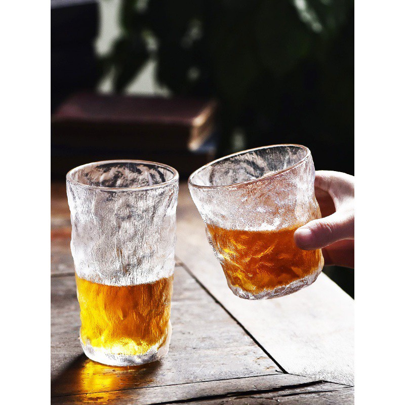 Ly thủy tinh cao cấp L5, cốc uống rượu ngoại cocktail họa tiết SÓNG NƯỚC
