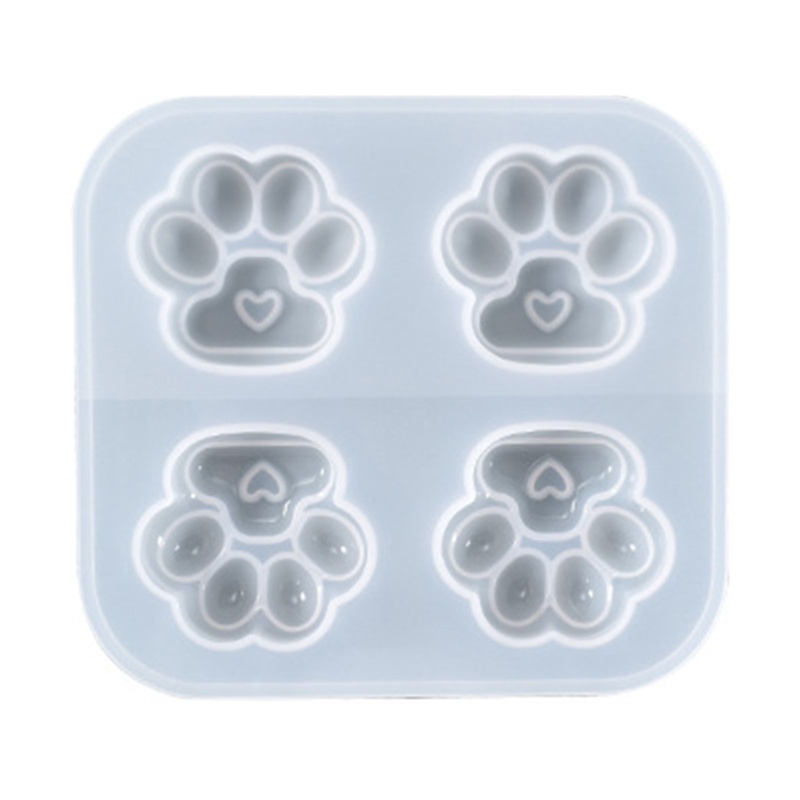 Khuôn silicone tạo hình dấu chân mèo làm móc khóa