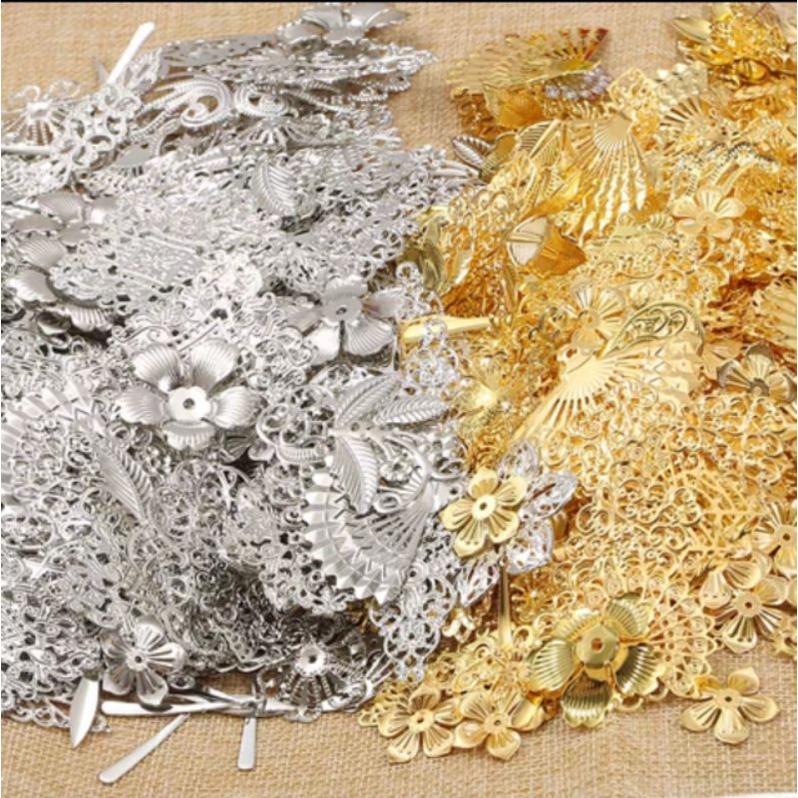 Set 50/100/200 g phiến kim loại làm trâm cài tóc cổ trang - Loại phiến mỏng