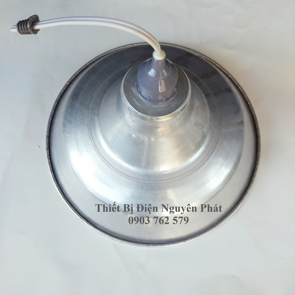 Combo 2 Chao Đèn Nhôm Kèm 2 Đuôi Đèn Kín Nước Xám Dây Dài 20cm