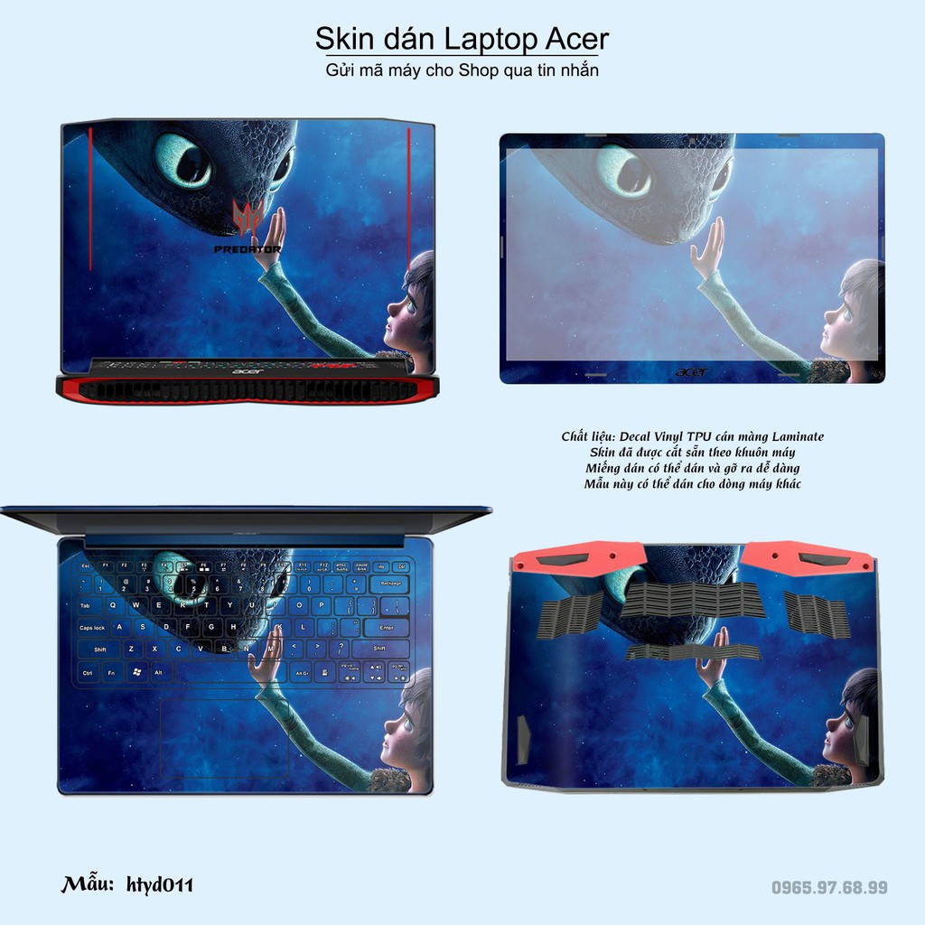 Skin dán Laptop Acer in hình bí kíp luyện rồng (inbox mã máy cho Shop)