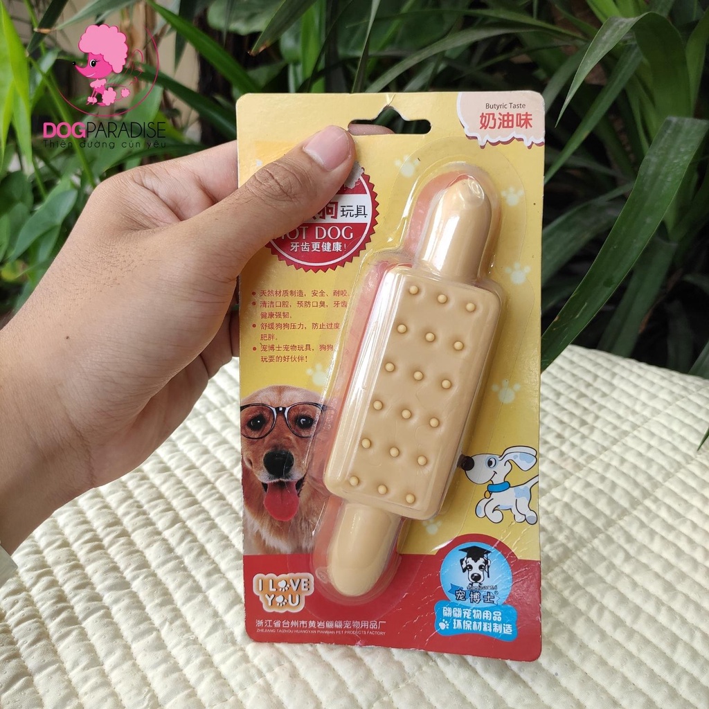 Đồ chơi cho chó mài răng Pian Pian tương tác vui nhộn giảm stress hình que kem - Dog Paradise