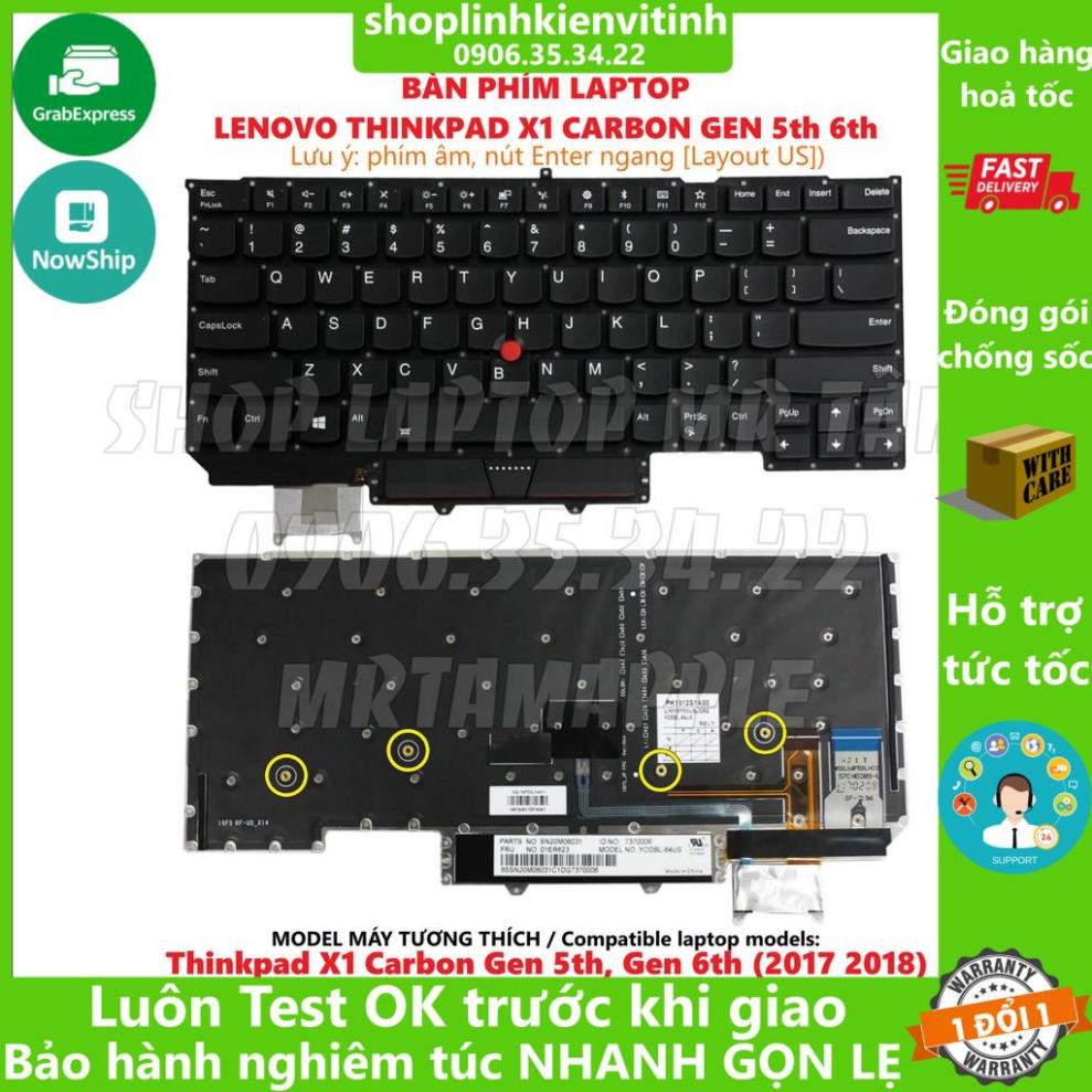 (KEYBOARD) BÀN PHÍM LAPTOP LENOVO THINKPAD X1 CARBON GEN 5 6 dùng cho Thinkpad X1 Carbon Gen 5 6 (2017 2018)