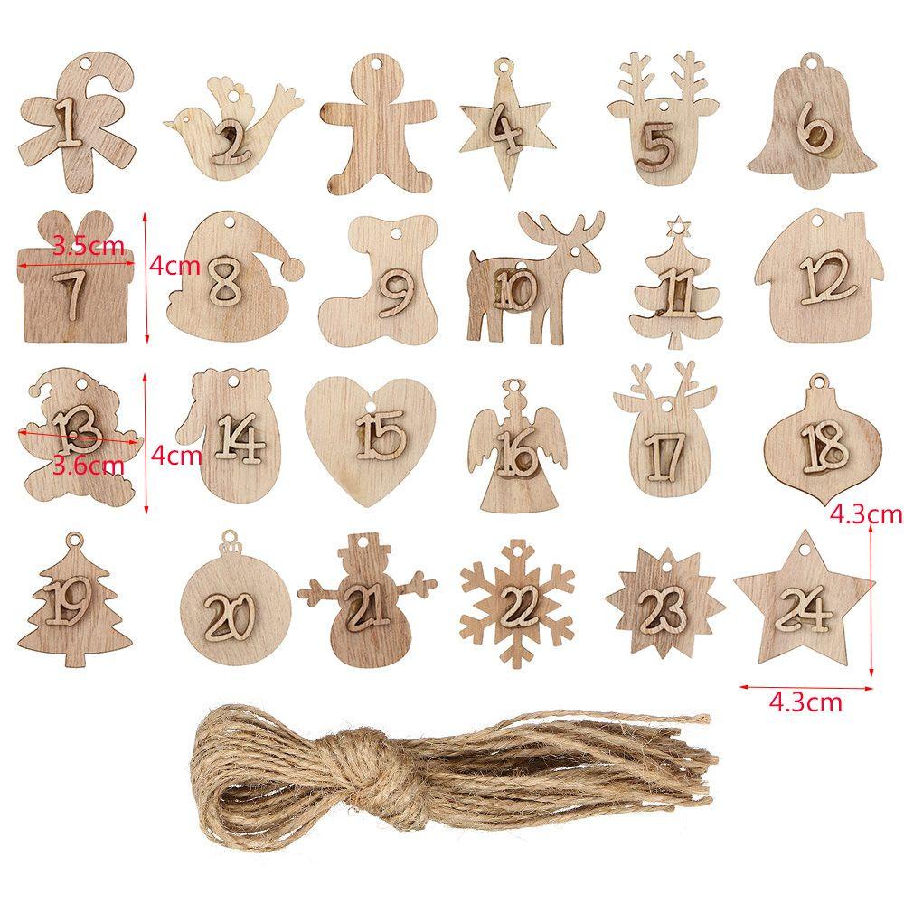 Set 24 Kẹp Túi Bánh Quy Bằng Gỗ Hình Số
