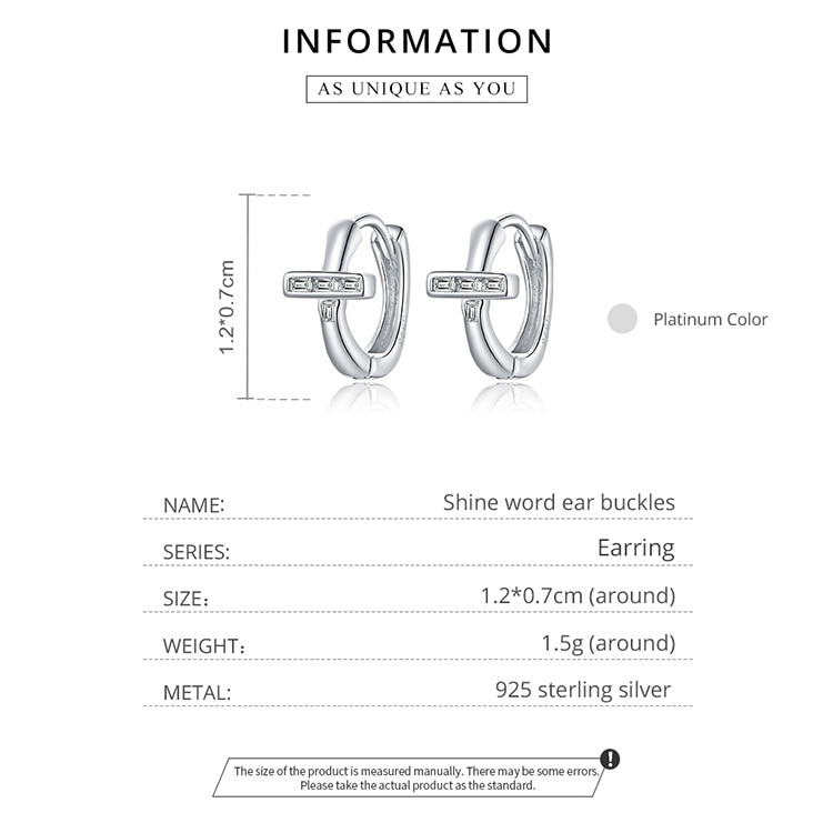 Khuyên tai bạc 925 Bamoer sce1038 khảm đá zircon sang trọng cho nữ