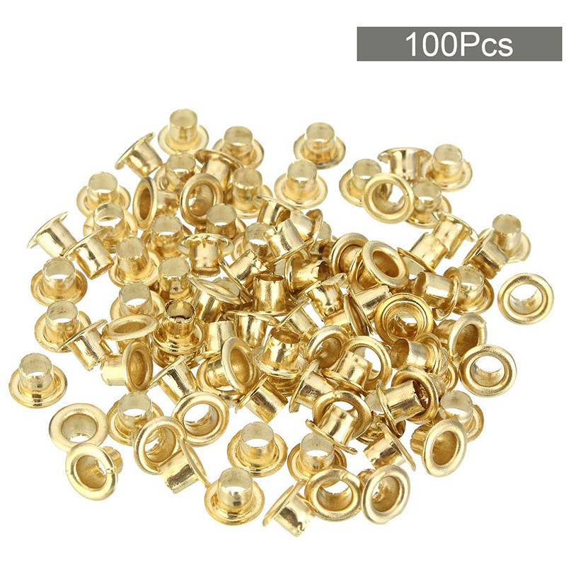 Bộ Kìm Đục Lỗ Kèm 100 Khoen Và Dụng Cụ Bấm Lỗ Cho Vật Liệu Da