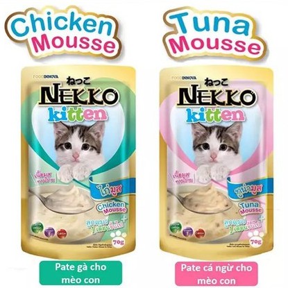 [12 gói] Pate cho mèo con Nekko Kitten, Pate cho mèo Nekko đủ vị túi 70gr