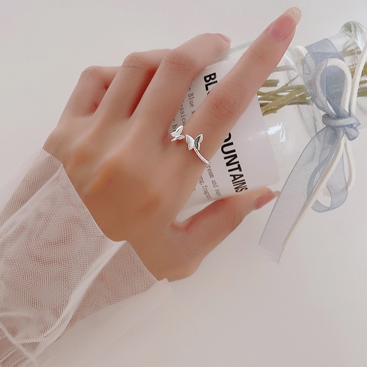 Nhẫn nữ nhẫn bạc s925 hình đôi bướm buterfly Cá jewelry NB146