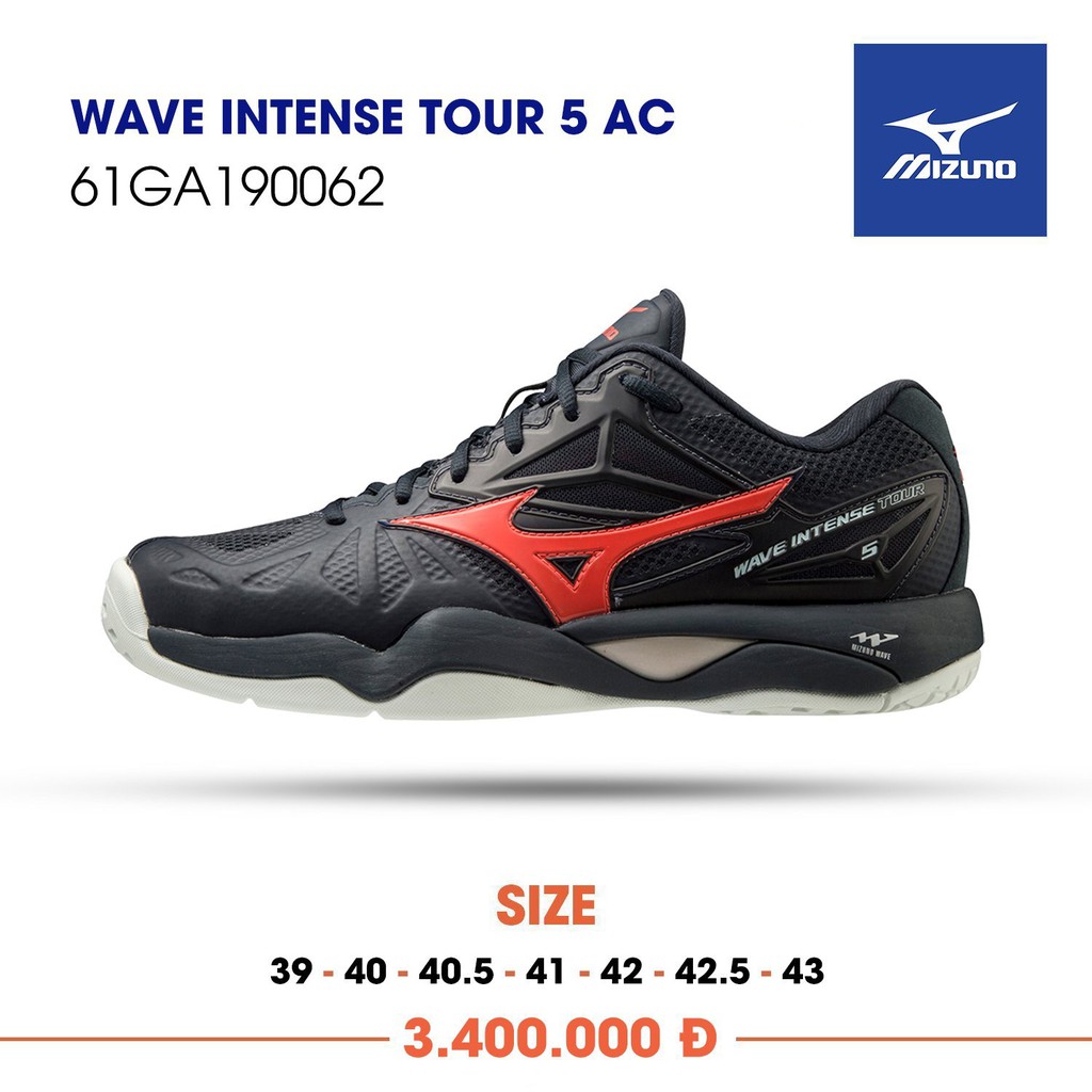 Giày tennis nam Mizuno Wave Intense Tour 5 61GA190062 hàng chính hãng