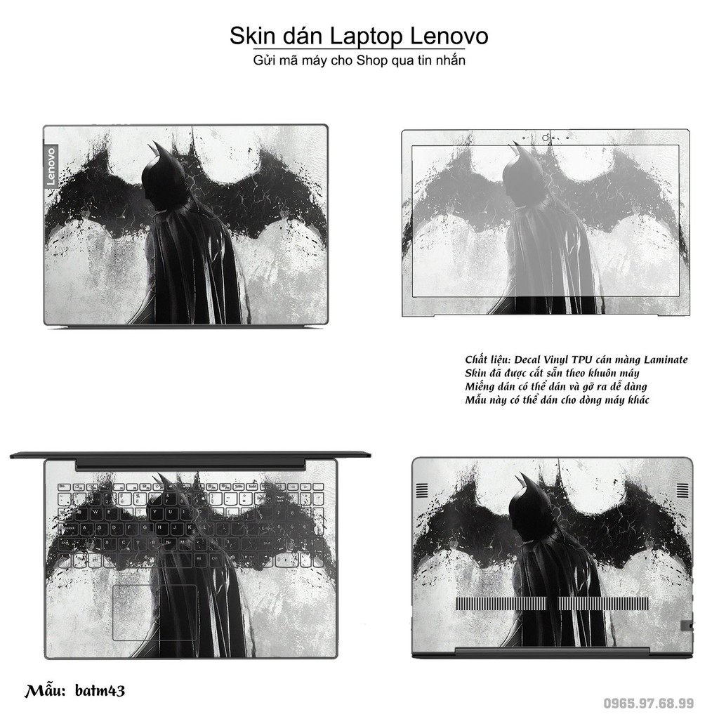 Skin dán Laptop Lenovo in hình Người dơi _nhiều mẫu 2 (inbox mã máy cho Shop)