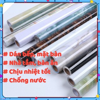 Giấy dán tường VÂN ĐÁ, miếng dán bếp chống bắn dầu mỡ,DECAL DÁN BẾP chịu nhiệt rộng 60cm X 3M