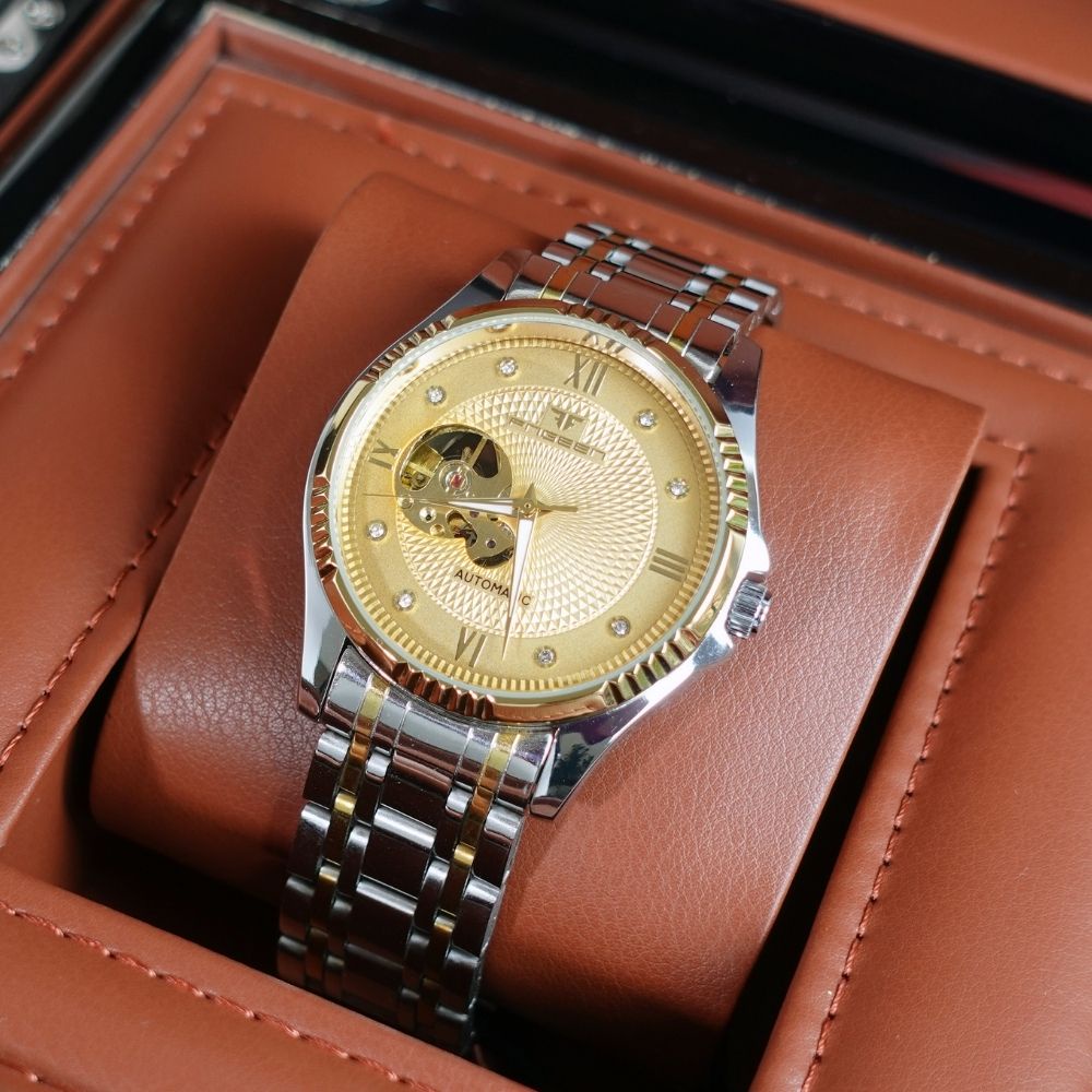 Đồng Hồ Nam Cơ Automatic FNGEEN Đồng Hồ Cơ Nam Cơ Lộ Tim Cơ Size 40mm Chống Nước Bảo Hành 24 Tháng - Mã 6801