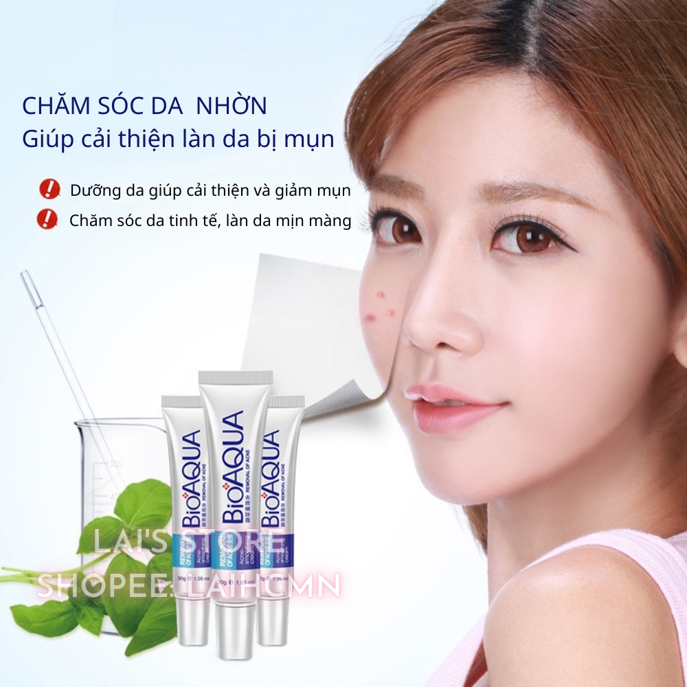 Kem Chấm Mụn Pure Skin Bioaqua Viêm, Mẩn Đỏ, Sưng Tấy, Mờ Sẹo, Thâm Mụn, Thu Nhỏ Lỗ Chân Lông, Kiểm Sát Dầu Chính Hãng