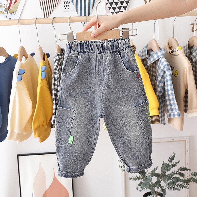 [SALE] QJ46⚡Size 80-120 (9-25kg)⚡Quần jean thụng bé trai, chất co giãn mạnh⚡Thời trang trẻ Em hàng quảng châu freeship