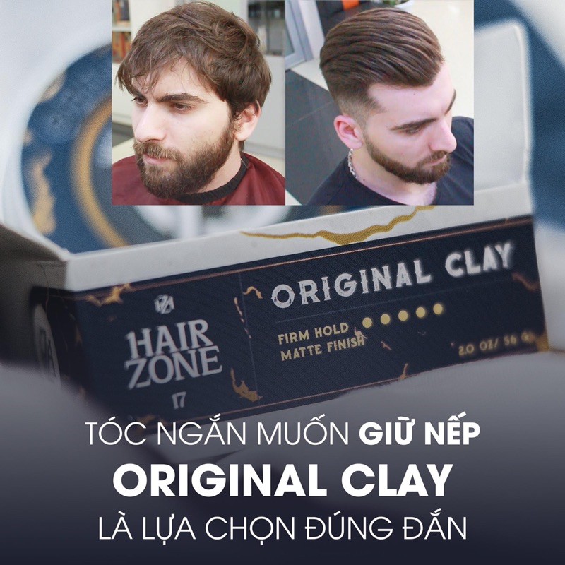 Sáp vuốt tóc HAIRZONE ORIGINAL CLAY Version 3 hương CoLa