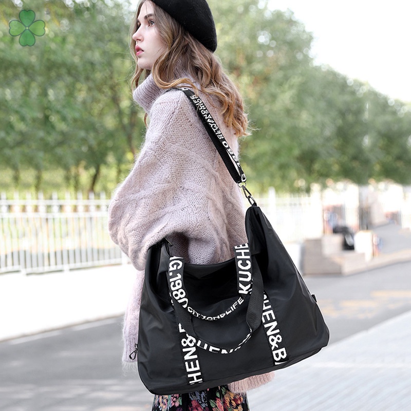 Túi Xách Tay Nữ Cỡ Lớn In Chữ Thời Trang