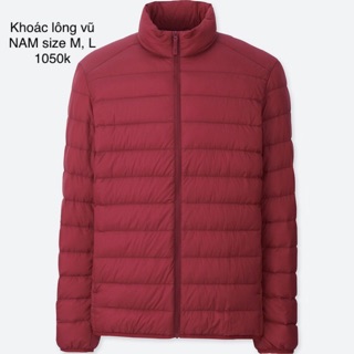 Áo khoác lông vũ nam cổ trụ size M, L