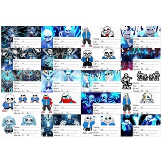 nhãn vở sans undertale 20 cái