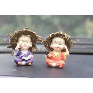 BỘ TƯỢNG 4 ĐIỀU KHÔNG ĐỘI NÓN RƠM ( TƯỢNG LOẠI TO )