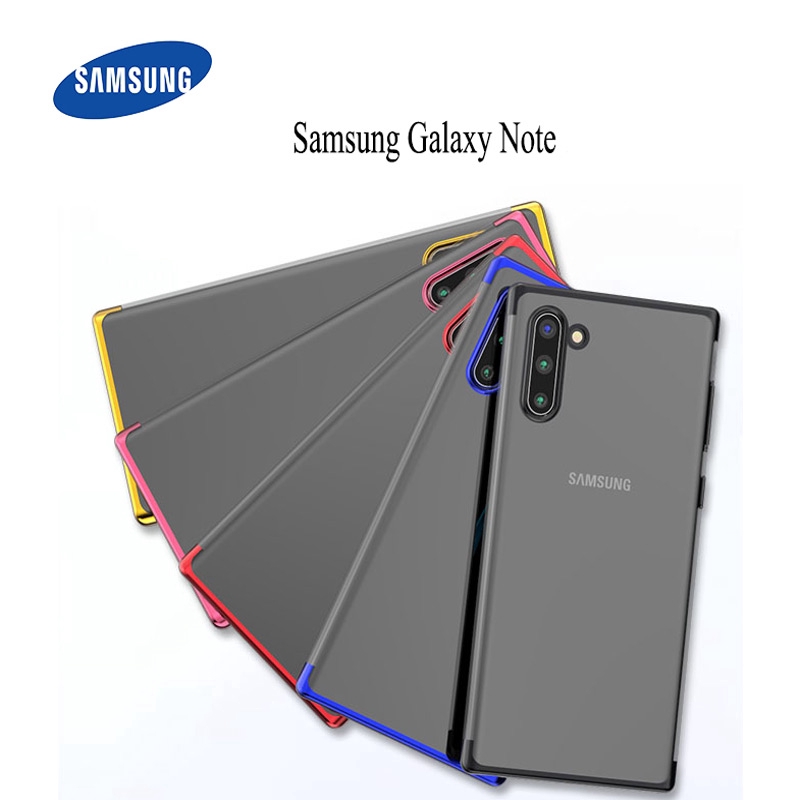 Ốp điện thoại mica viền silicone 5 màu cho Samsung Galaxy Note 10 10+ Plus 9 8
