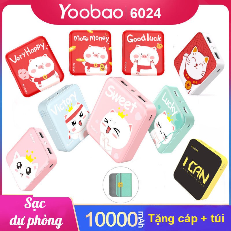 Sạc dự phòng mini 10000mAh Yoobao YB-6024 Trang bị đèn LED chiếu sáng - Hàng chính hãng - Bảo hành 12 tháng 1 đổi 1