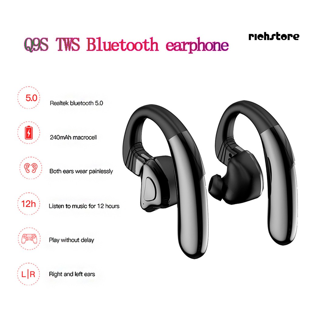 Tai Nghe Bluetooth 5.0 Không Dây Ej_Q9S Chống Nước Có Chức Năng Giọng Nói