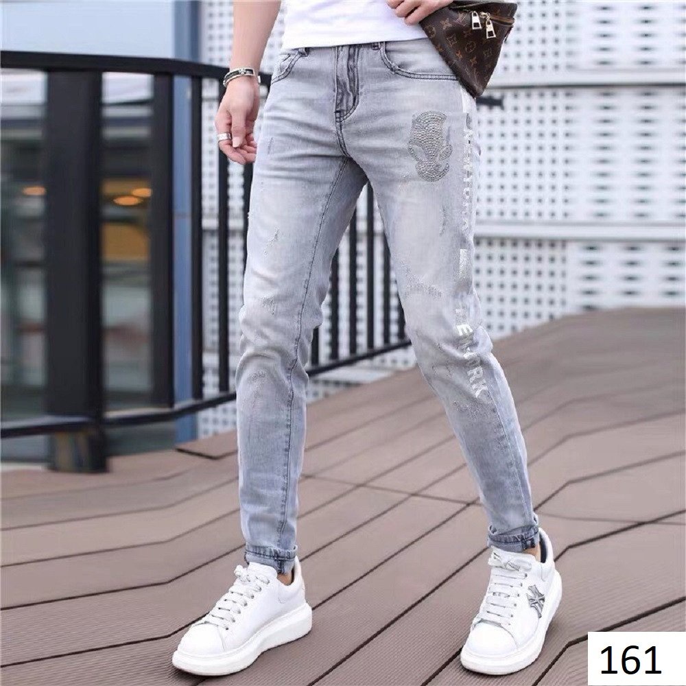 Quần Jean Nam Chất Bò Màu Xanh Trơn Cao Cấp Co Dãn Phong Cách Thời Trang T&L store ms603 | BigBuy360 - bigbuy360.vn