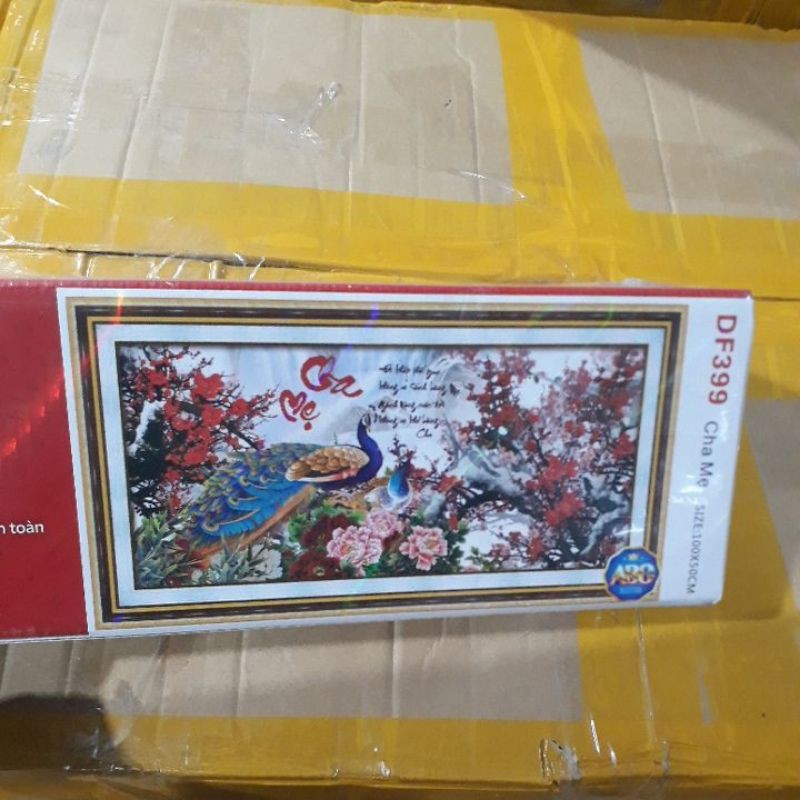 tranh đính đá cha mẹ df399 (100*50)