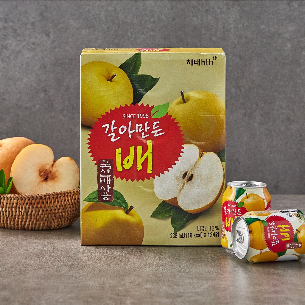 1 hộp nước ép lê Haitai 238ml x 12 Lon