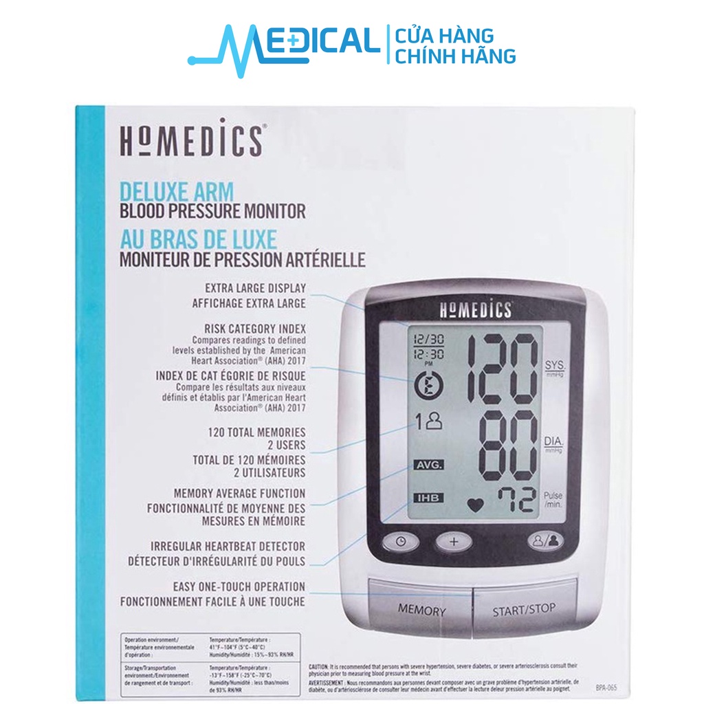 Máy đo huyết áp bắp tay HOMEDICS BPA065 công nghệ Smart Measure™ Technology - MEDICAL