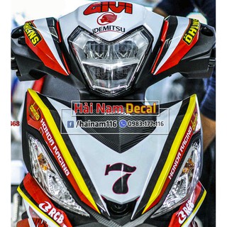 Tem Trùm Winner Trắng Đỏ Racing