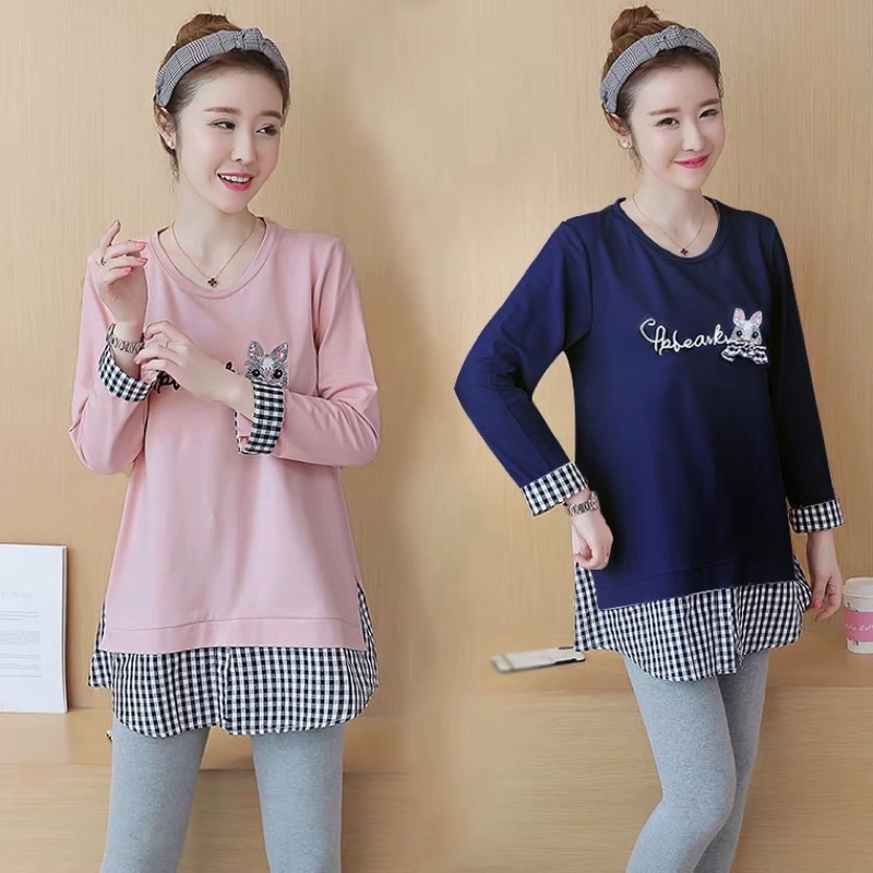 Áo Bầu Nỉ Da Cá Thêu Chuột Xinh Xinh