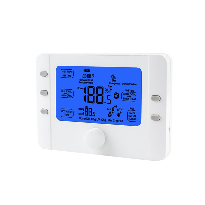 Hy818 Large Lcd Display Smart Programmable Home 24V Heat Pump Single/Multi Stage Digital Thermostat