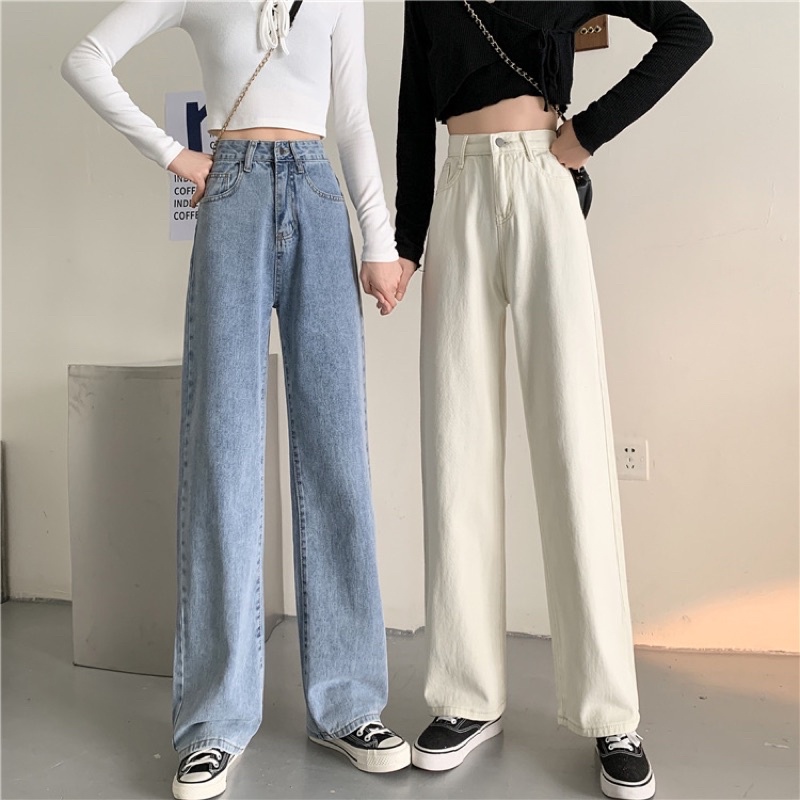 Quần bò nữ 🌸 Quần ống rộng suông dài unisex form rộng jean cá tính phong cách Ulzzang Hàn Quốc [FREESHIP] PHULA B18 | WebRaoVat - webraovat.net.vn