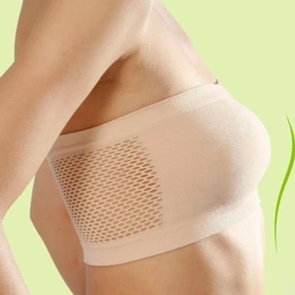 Mesh Breathable Tube Top Summer All-match Large Size Seamless Wrap Chest Tube Top Anti-glare Sports Bra