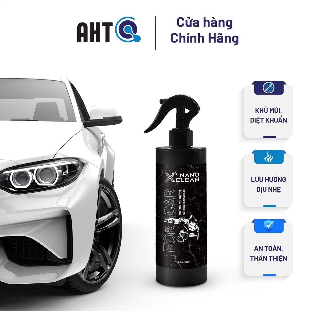 [Combo 2] Chai xịt diệt khuẩn khử mùi xe ô tô, khử mùi xe hơi Nano Xclean For Car 500ml-Khử mùi Say xe, Hải Sản, Ẩm mốc