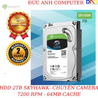 CHÍNH HÃNG VIỄN SƠN - Ổ cứng SEAGATE  2TB 3.5" SATA 3 SKYHAWK -Chính Hãng 100% - Bảo Hành 2 Năm- Tặng Cáp sata 3 Zin
