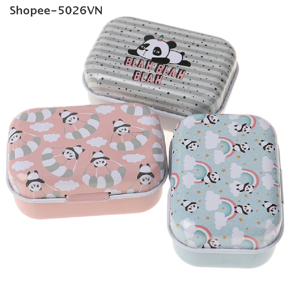 [Hàng mới về] Hộp thiếc đựng trang sức phụ kiện móng tay kẹo ngọt tiền xu mini tiện lợi