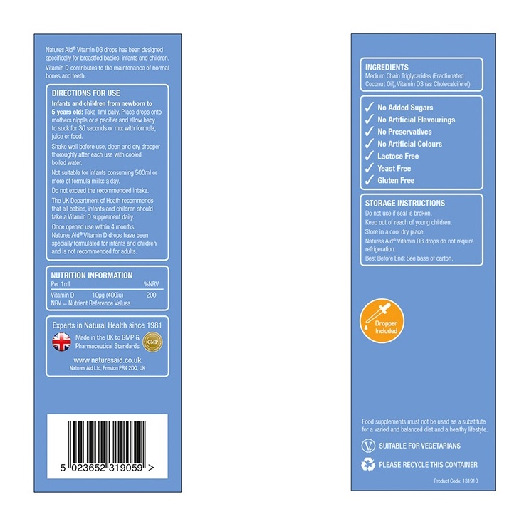 DHA cho bé Natures Aid DHA Drops Anh 50ml