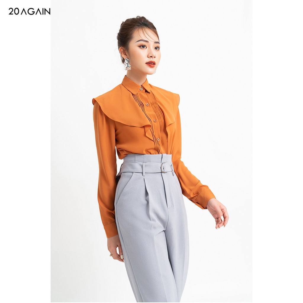 Áo sơ mi voan nữ công sở 92WEAR 3 MÀU, đủ size, dài tay xếp ly nếp ASA1486