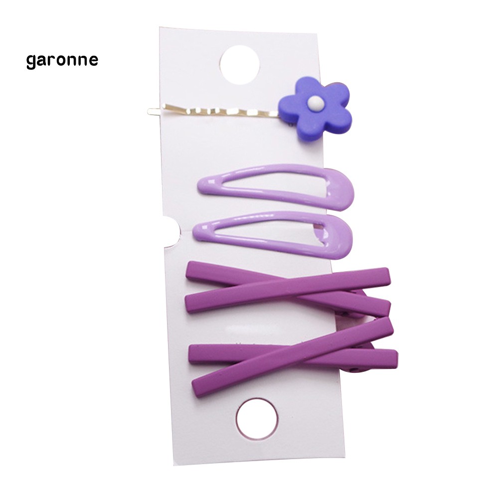 GA_7Pcs/Set Women Flower Cross Frosted Side Hair Clip Hairpin Barrette Bobby Pin