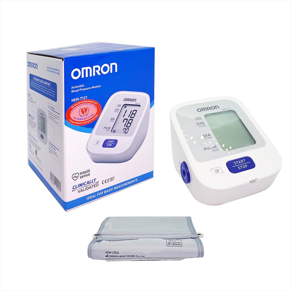Máy đo huyết áp và nhịp tim bắp tay Omron HEM-7121 máy theo dõi sức khỏe