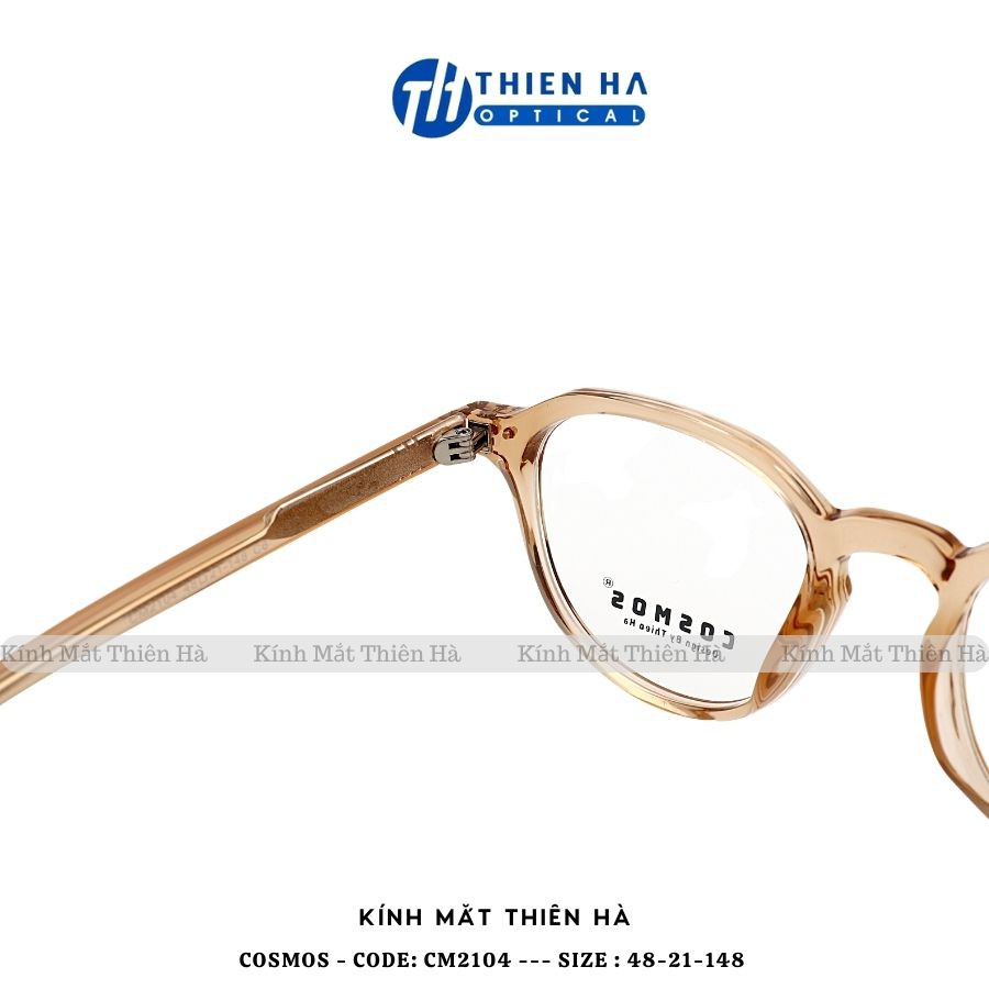 Gọng kính tròn nam nữ Thiên Hà Optical gọng kính nhựa Acetate cốt thép chắc chắn ôm mặt phù hợp độ cận cao COSMOS CM2104