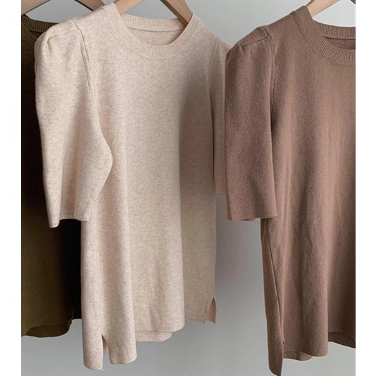 Len cộc tay cổ tròn gân vai bồng ly TIIN STORE G21026