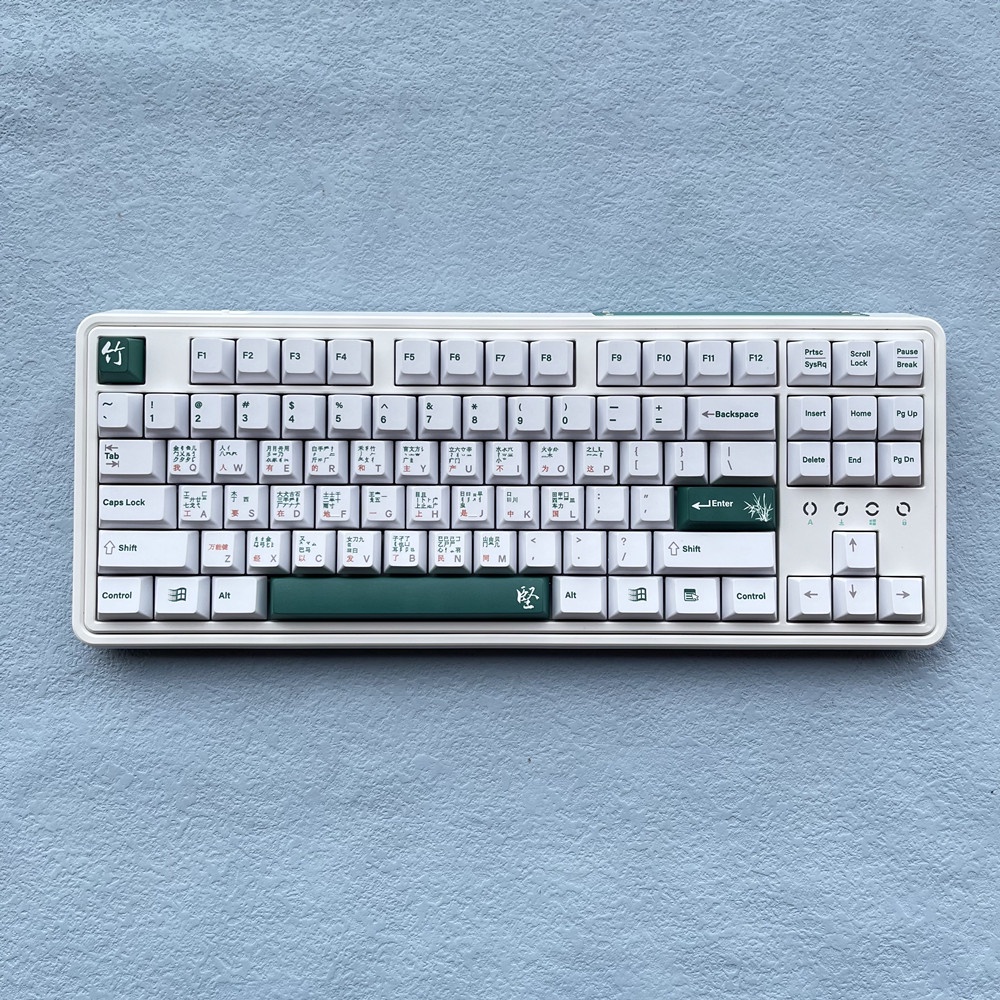 128 Phím PBT Keycaps Cherry Profile Anh đào Hoa mai Hoa lan Hoa cúc Cây thuốc nhuộm tre Phụ Bàn phím cơ học Keycap