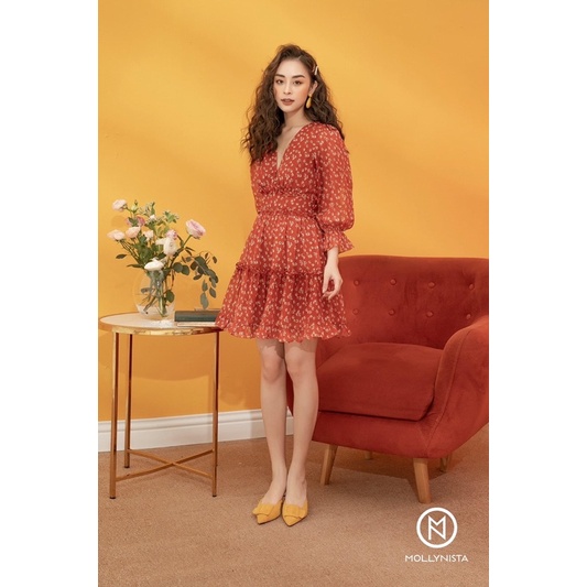 Váy đầm voan hoa Mollynista