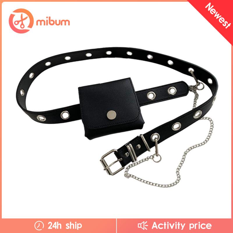 Thắt lưng da kèm túi đeo hông thời trang cho nữ