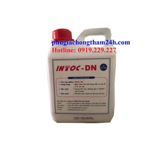 Chất đông cứng nhanh Intoc DN can 1 lít sử dụng kết hợp với xi măng chặn nước rò rỉ